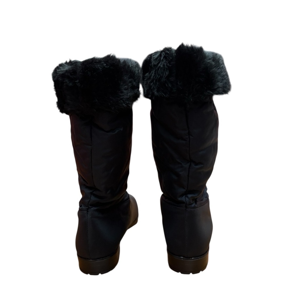 NEW, Tender Tootsies, Black Winter Boots Faux Fur Trim, Made in Canada Size 9M - Picture 5 of 9